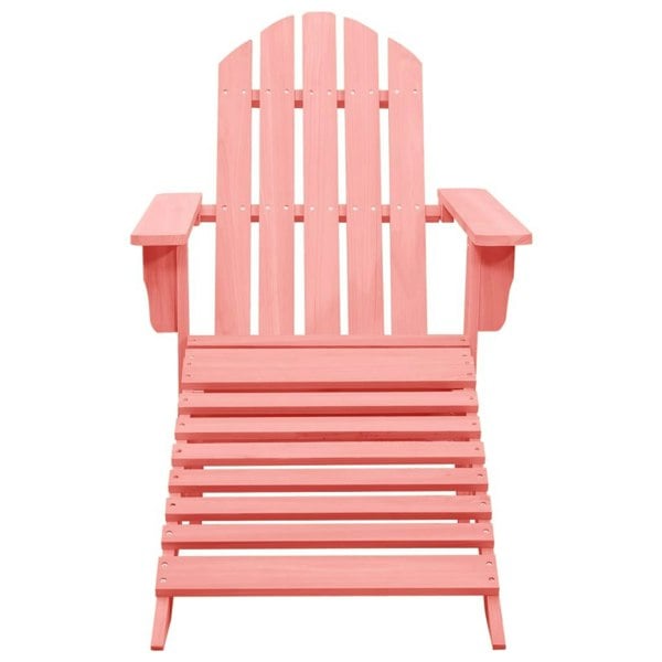 Berkfield Garden Adirondack Chair with Ottoman Solid Fir Wood Pink