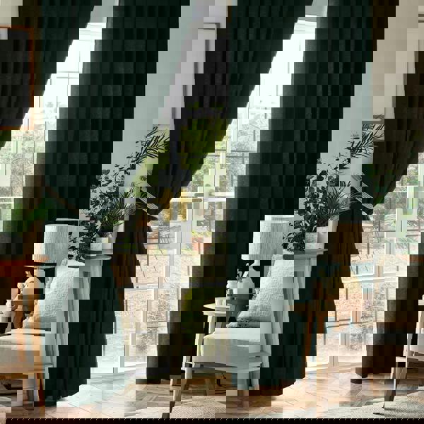 Luxury Living Chenille Blackout Pencil Pleat Top Curtains