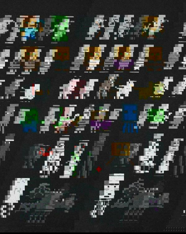 Minecraft Boys Black Character Placement Print Sweatshirt [dis]