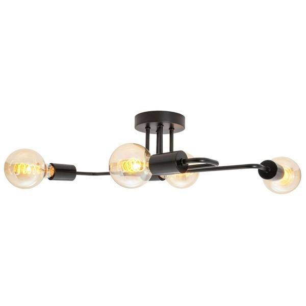 Industrial Vintage Styled Matte Black Ceiling Light with Looping Arms Image 8