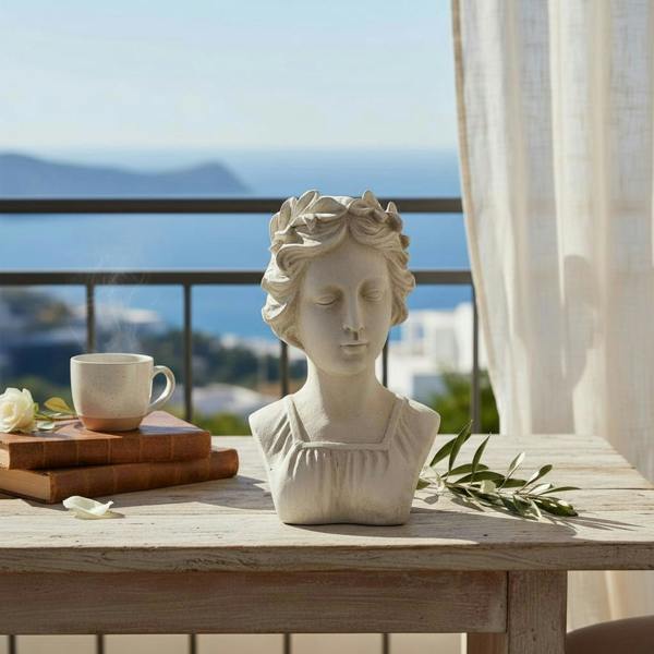 38CM CREAM RESIN BUST