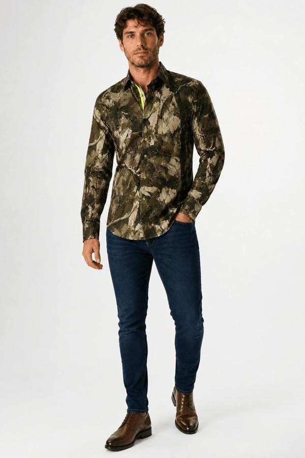 Woodland Stalker Real Tree Print Shirt - Claudio Lugli Shirts