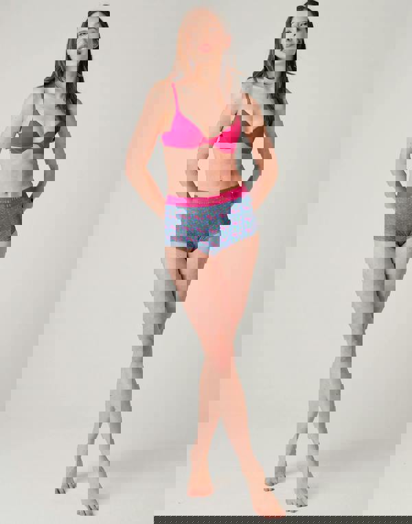 British Boxers Multipack 4 Pairs of Women's Bamboo Hipster Boxer Briefs – Boom Bloom!