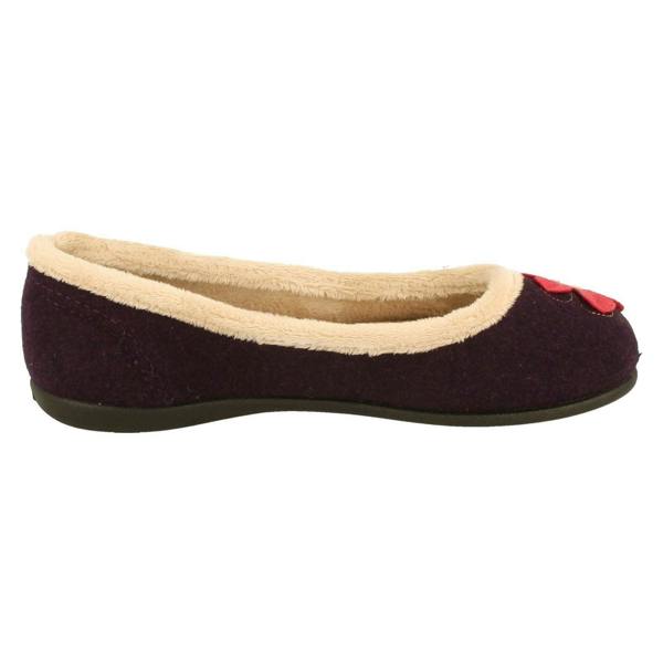 Padders Ladies Padders Wide Fitting Ballerina Slippers Happy