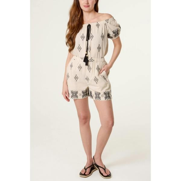 Blue Vanilla Embroidered Shorts