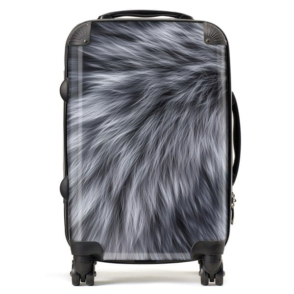 Warren Reed Silver Fox Fur Print Suitcase