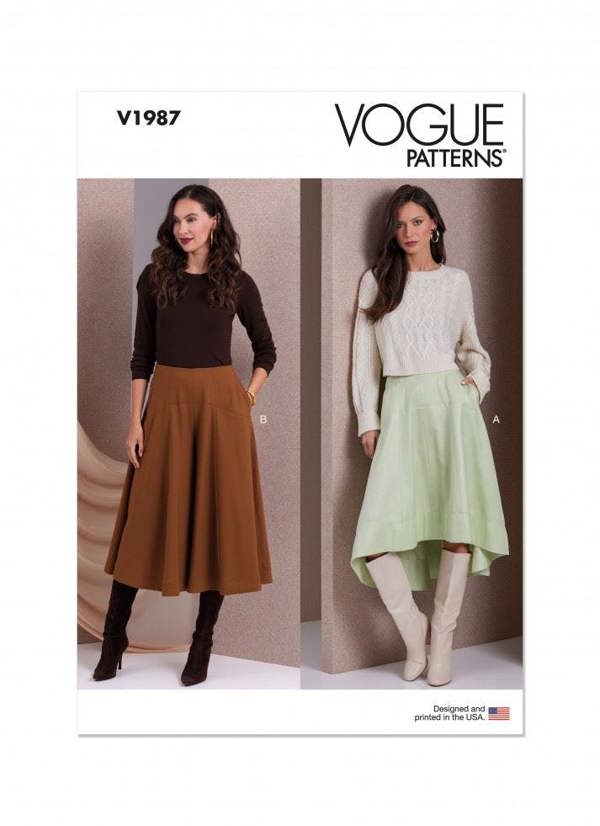 Vogue Sewing Pattern 1987, Skirts, Trousers for Women, B5 (8-10-12-14-16) - Easy