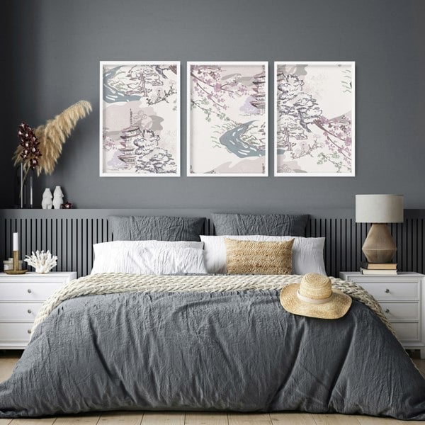 Wall art in bedrooms | set of 3 prints