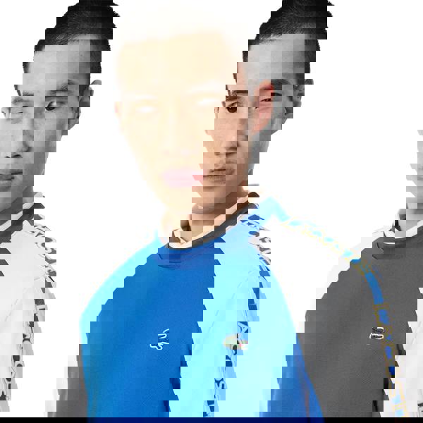 Lacoste Mens Colour Block Stripe Tennis Sweatshirt - Blue/White - 