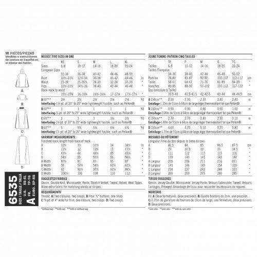 New Look Sewing Pattern 6535, Capes for Women, A (XS-S-M-L-XL) - Intermediate