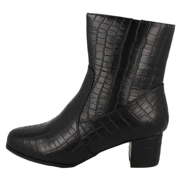 Spot On Ladies Spot On Wide Fit Ankle Boots F51086