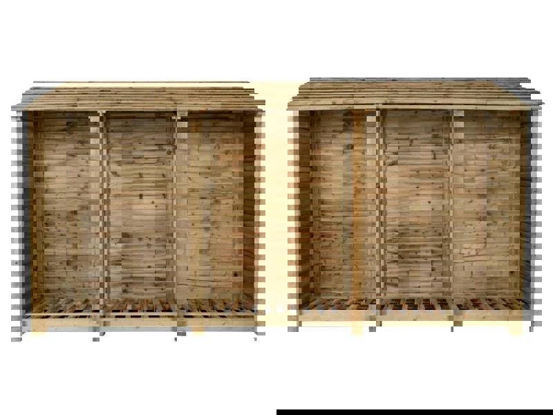 Arbor Garden Solutions Wooden Log Store W-335cm, H-126cm or 180cm, D-88cm