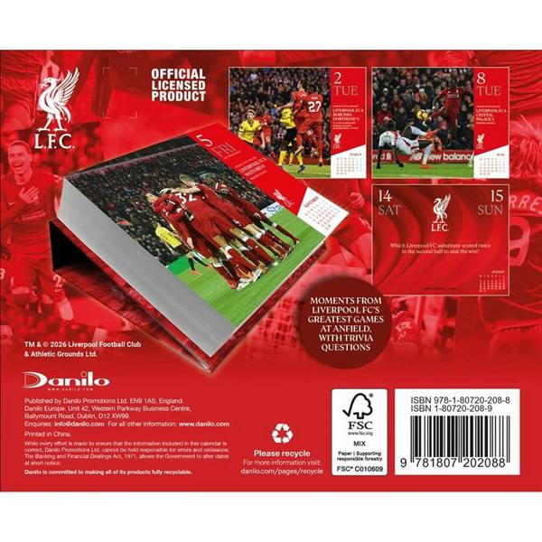 Liverpool FC, Anfield's Greatest Games Desk Calendar 2027, Desk Calendars, Day To View, Sports, Gift