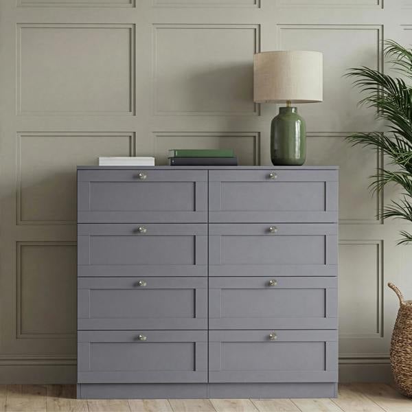 Vida Designs Altino 8 Drawer Chest, Black