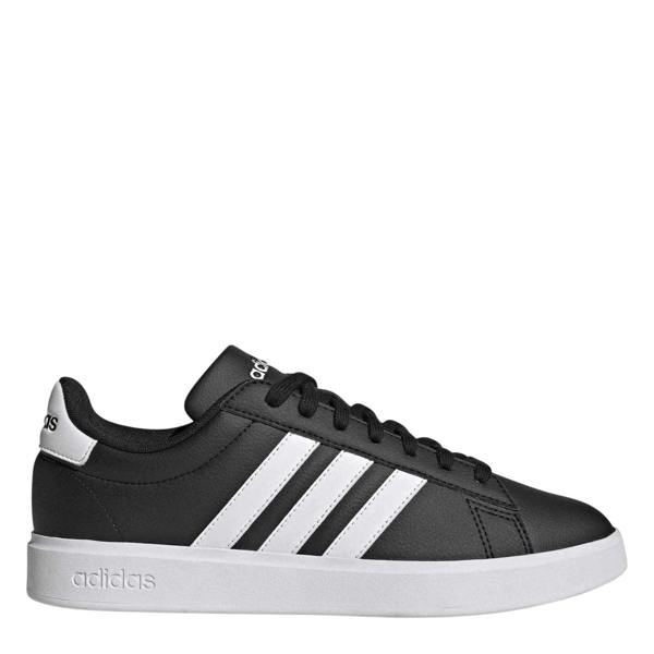 Adidas Unisex Adult Grand Court 3 Stripes Leather Cloudfoam Trainers - Core Black/Cloud White - 
