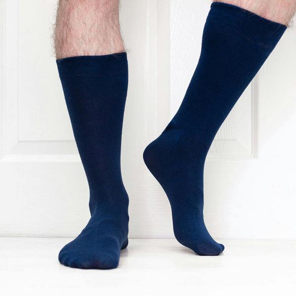 Jemsox 5 Pack - Men’s Luxury Denim Blue Plain Colour Organic Cotton Comfort Welt Socks – UK 6-9