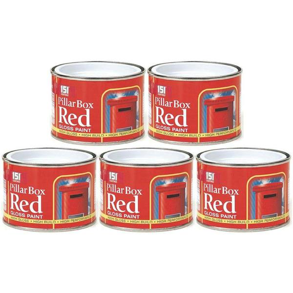 151 5X Pillar Box Red Paint Tin 180ml