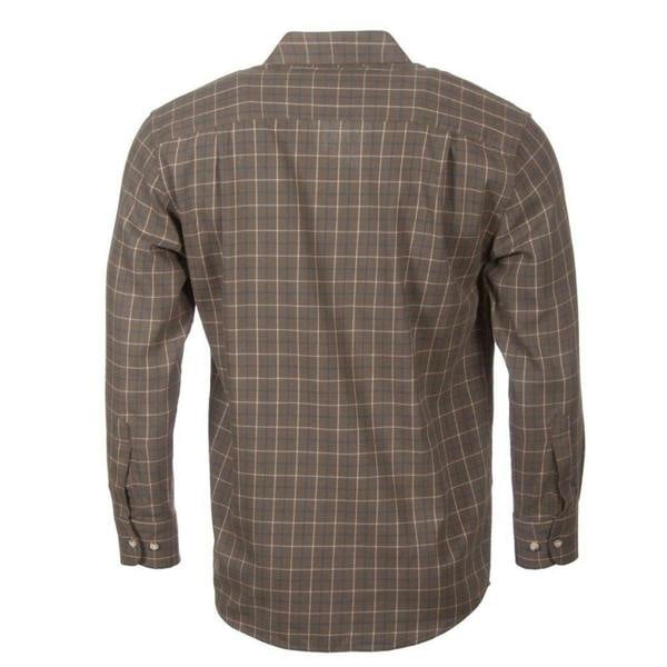 Rear view of the Rydale Gransmoor Mens Country Check Shirt in Olive.