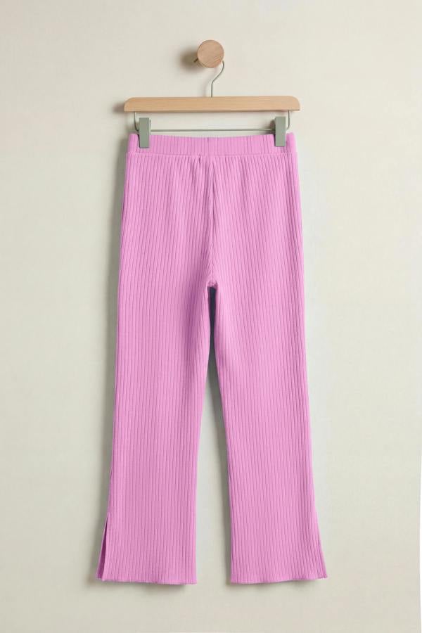 ENORSIA Textured Rib Side Slit Jersey Trousers