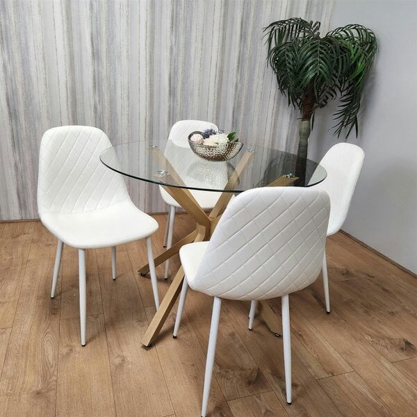 Kosy Koala Forest Round Glass Table + 4 white gem