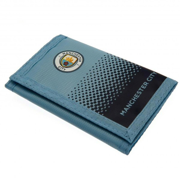 Manchester City FC Fade Design Touch Fastening Nylon Wallet - Turquoise/Black