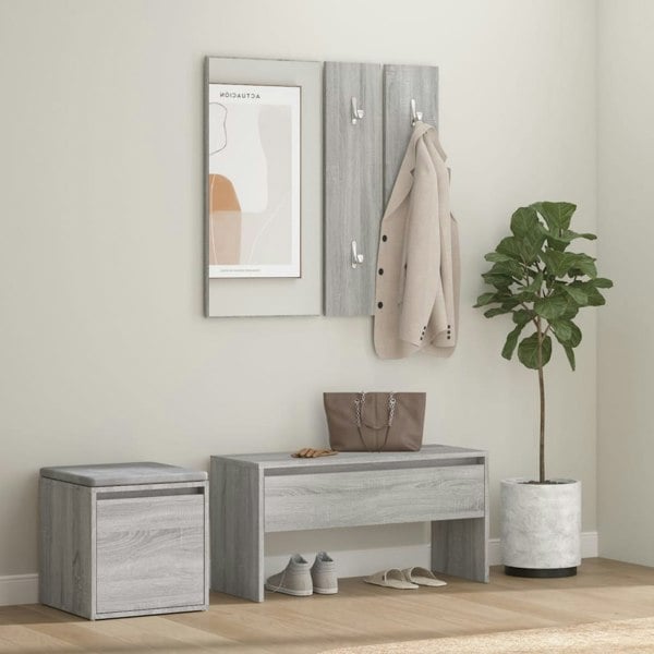 Berkfield Hallway Furniture Set Grey Sonoma Engineered Wood