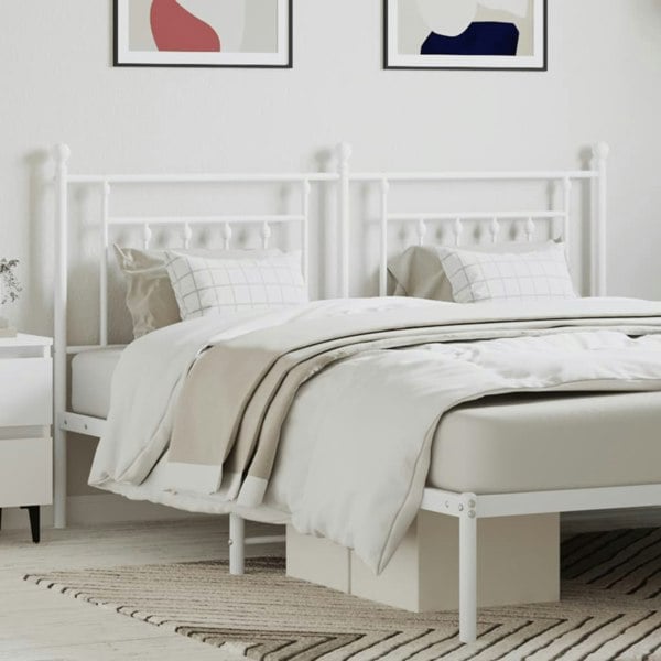 Berkfield Metal Headboard White 160 cm