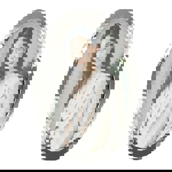 Modern Oval Nickel Plated Metal 4x6 Picture Frame with Twisting Design Image 3