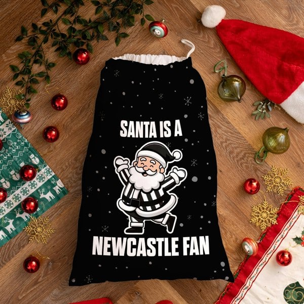 BritishmadeGifts Santa is a Newcastle Fan - Football Fan Santa Sack