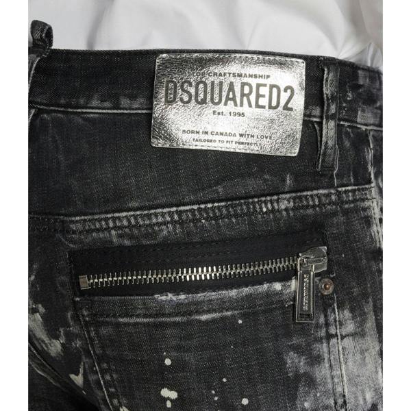 DSQUARED2 Skater Jean Paint Effect Black Denim Jeans W32