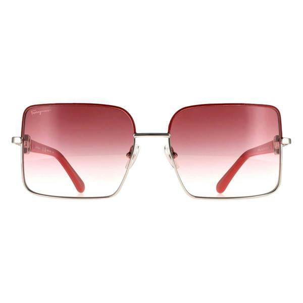Salvatore Ferragamo Sunglasses SF302SL 049 Silver Red Red Gradient