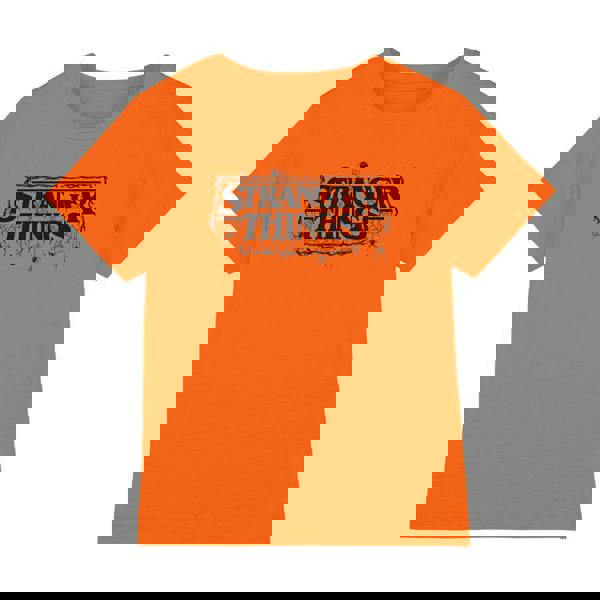 Stranger Things Childrens/Kids Spider Web Logo T-Shirt - Orange - 