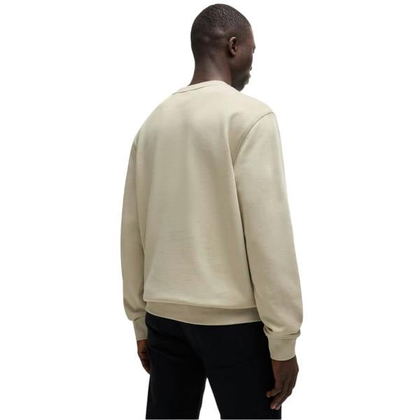Boss Mens Westart Premium Cotton Crew Neck Sweatshirt - Light Beige - 