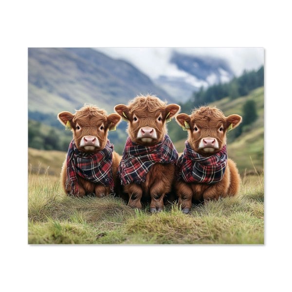 Warren Reed - Designer Trio Of Baby Highland Cows Kitchen Splashback