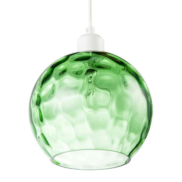 Modern Emerald Green Dimpled Round Glass Pendant Ceiling Light Shade Image 4