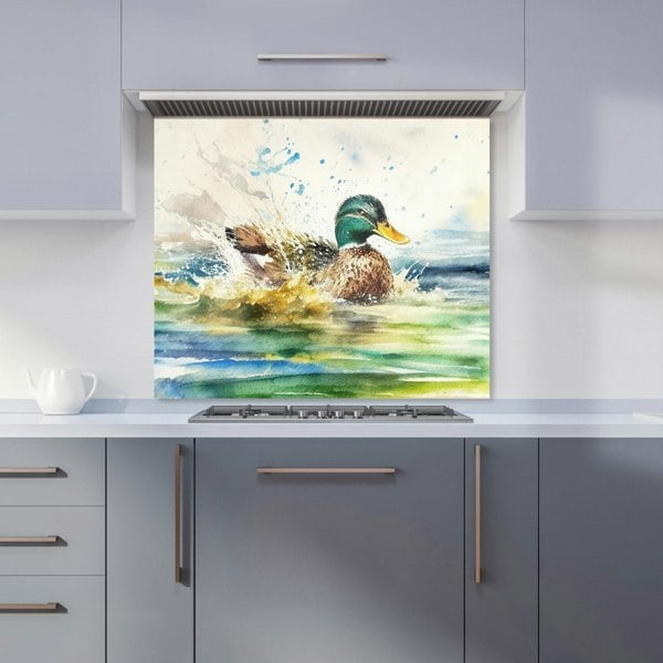 Warren Reed - Designer Splashing Mallard Watercolour Kitchen Splashback