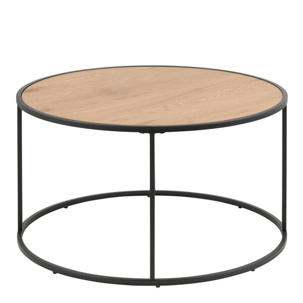 Wyld Haus El Paso Black Metal and Wild Oak Veneer Round Coffee Table