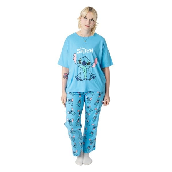 Lilo & Stitch Womens/Ladies Short-Sleeved Pyjama Set - Blue