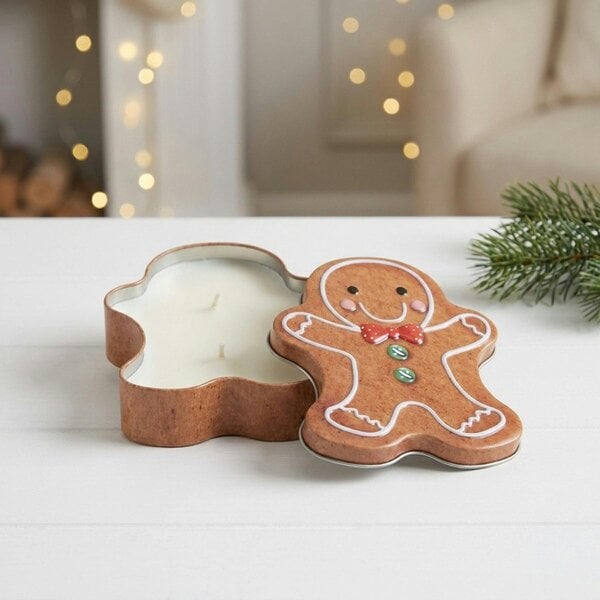 Garden Greatness Festive Gingerbread Design Candle Tin