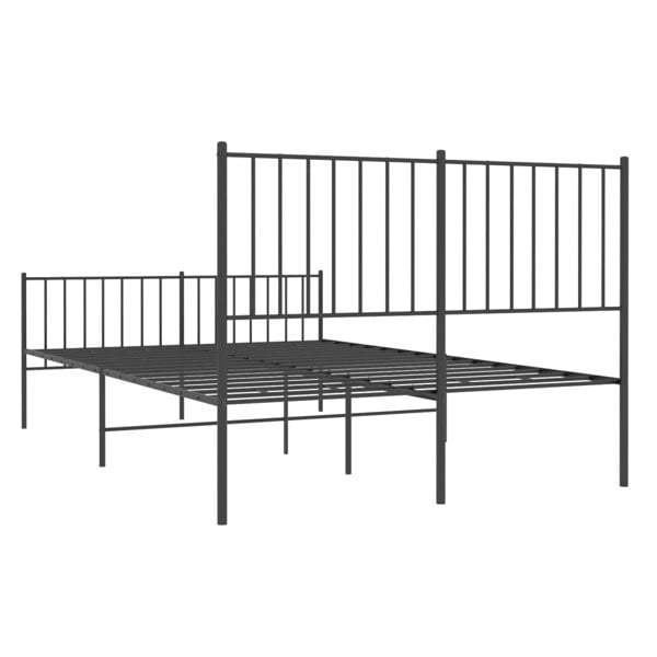 Berkfield Metal Bed Frame with Headboard and Footboard Black 120x200 cm