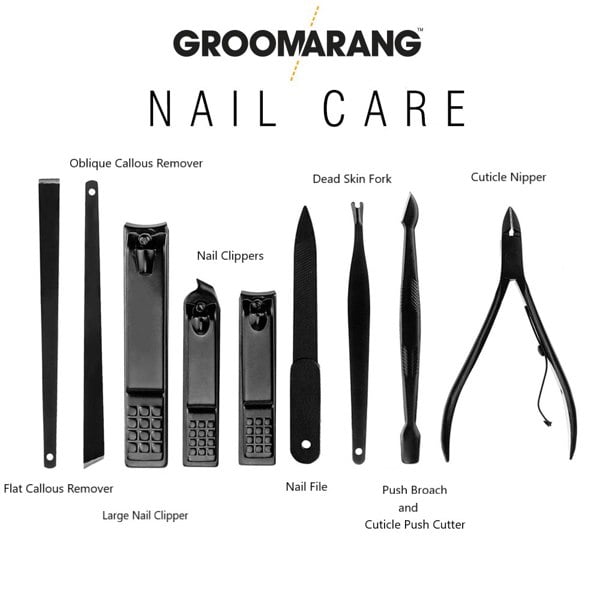 Groomarang 'The Ultimate' 15 Piece Mens Grooming Manicure & Pedicure Kit