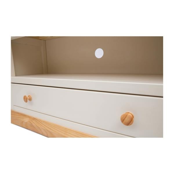 Cabinet Bits Trevi Off White 1 Drawer TV Cabinet Wood Knob