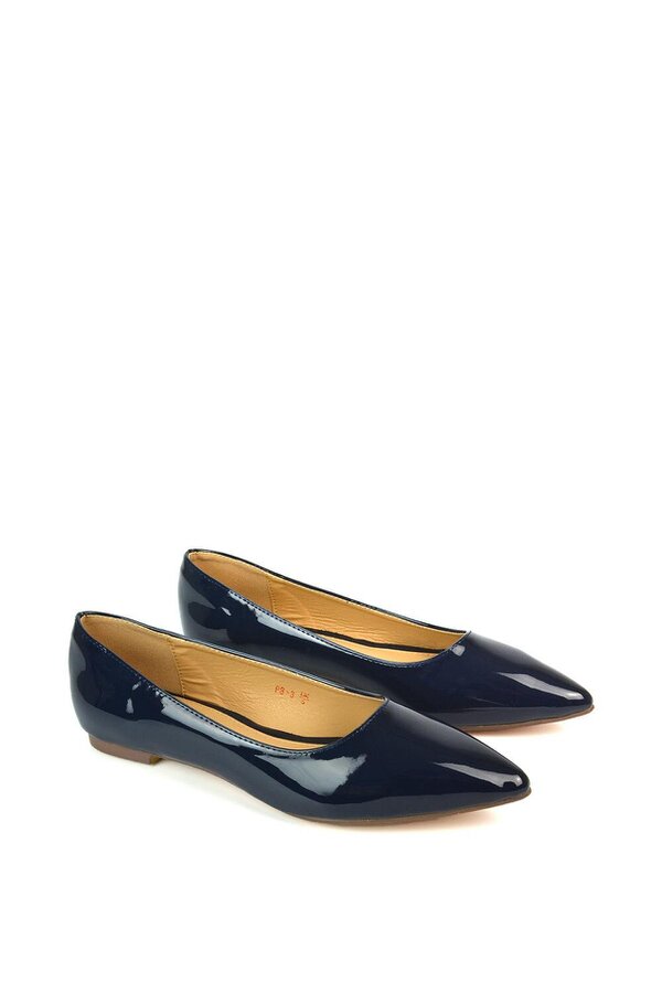 XY LONDON Slip on Pointed Toe Flat Ballerina Pump Shoes