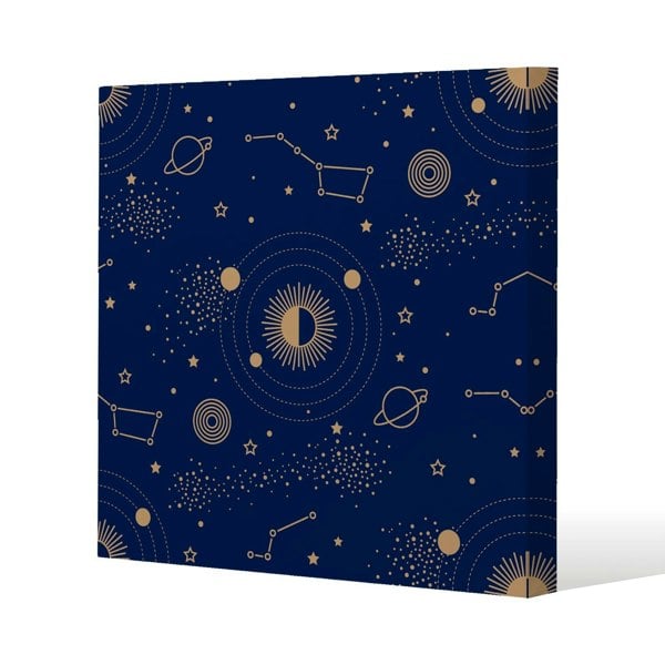 Benjamin Tate Design Magic night sky map Slim Style Canvas Print  30x30cm , 15mm Slim Real wood.