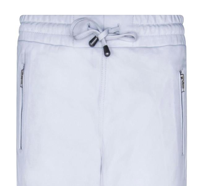 Infinity Leather Women's White Real Nappa Leather Trousers Joggers