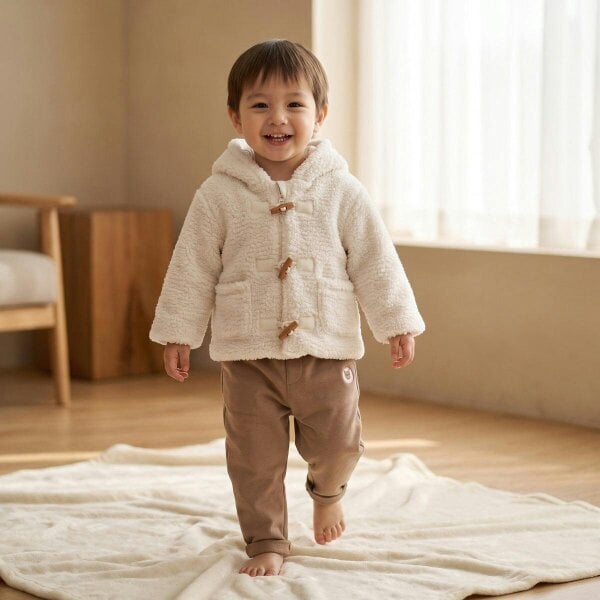 Mini Cuddles Hodded Jacket (White)
