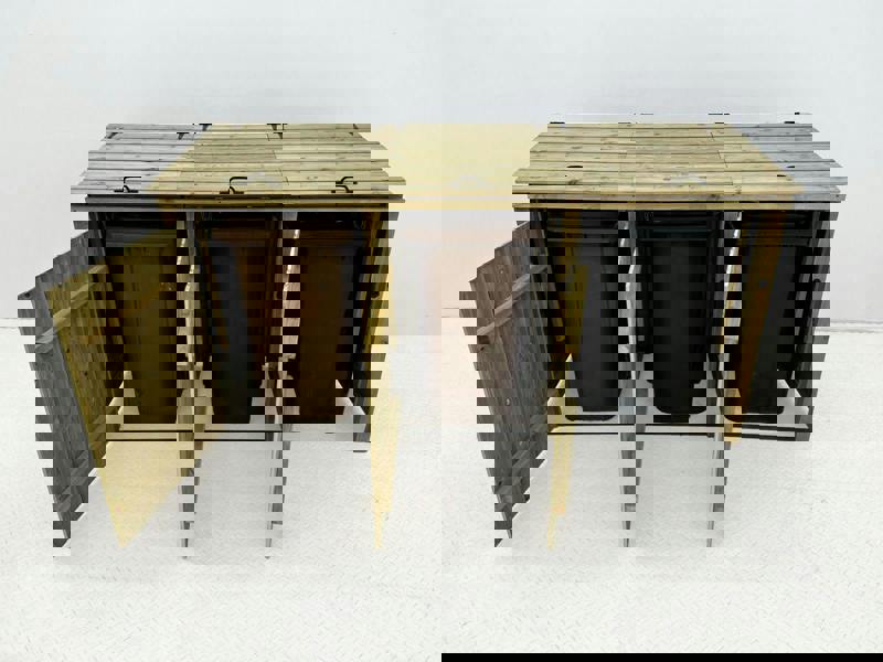 Arbor Garden Solutions Premium Tongue and Groove Wooden Wheelie Bin Store