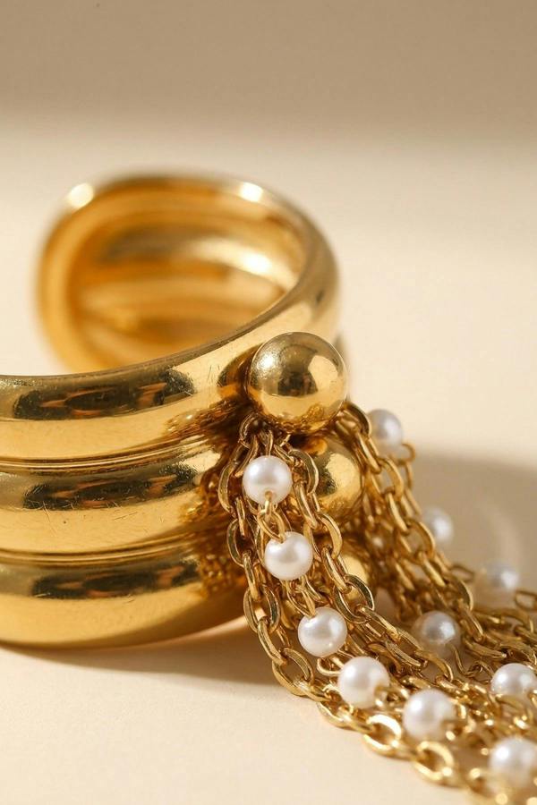 ARIIRA Jacinta Gold Tone Multi Band Ring
