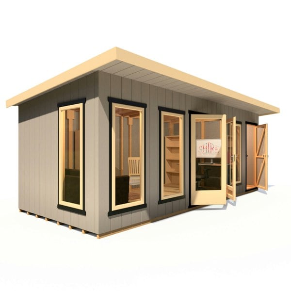 20x8 insulated Garden Studio Office and Store Pent Roof - Best Shed