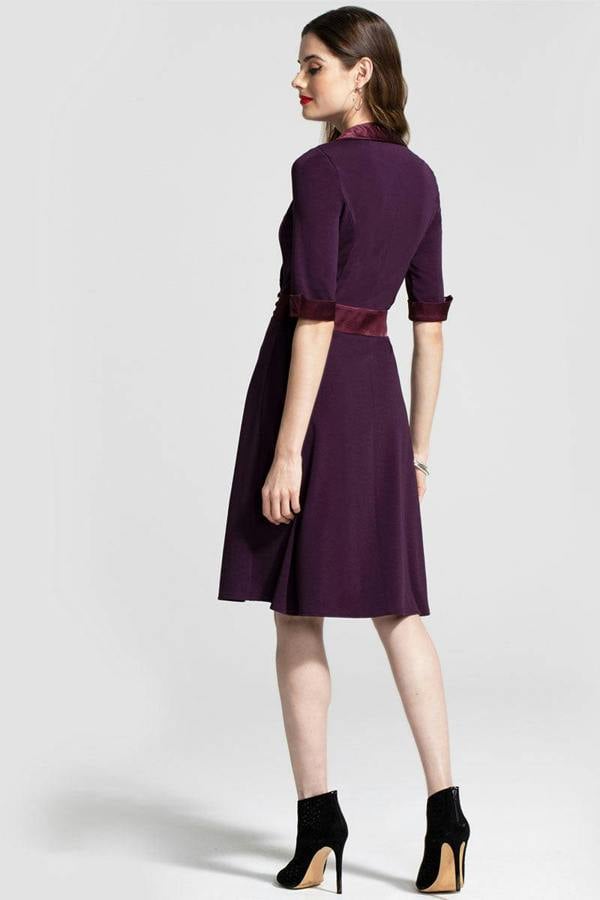 HotSquash Fit & Flare Wrap Dress with Silky Trim